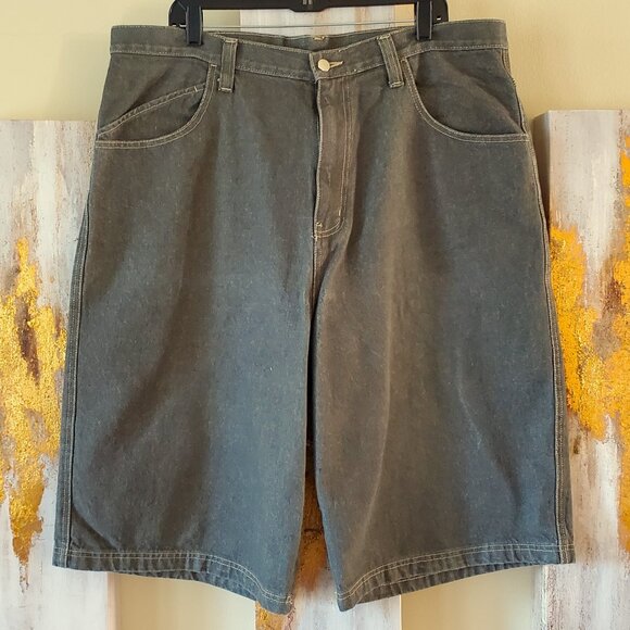 Vintage Men's Green Denim Short Pants SZ 40 - Picture 1 of 7